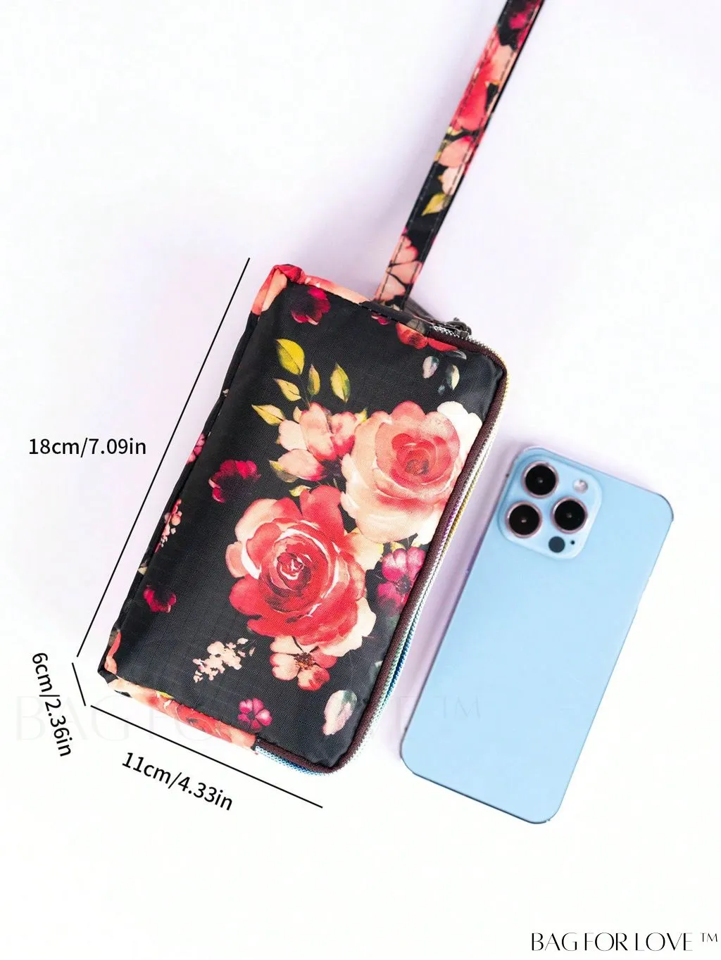 BagForLove - Stylish Floral Print Long Wallet: Waterproof, Zippered & Spacious Coin Purse