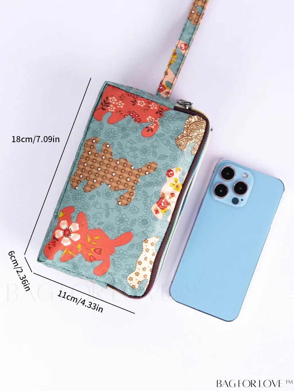 BagForLove - Stylish Floral Print Long Wallet: Waterproof, Zippered & Spacious Coin Purse