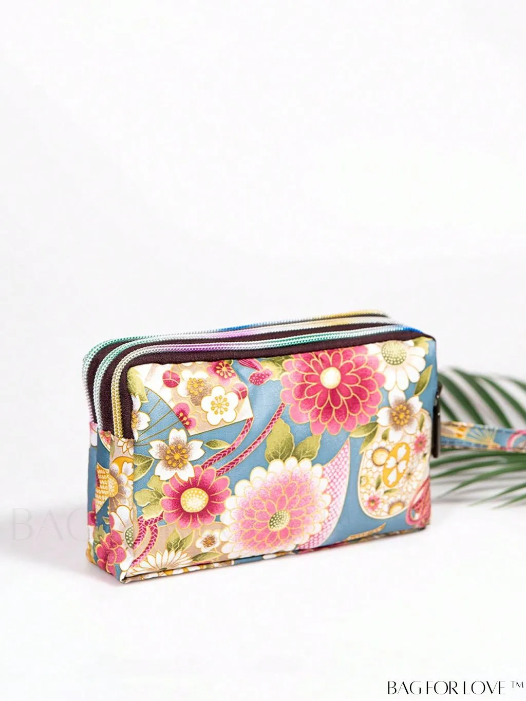 BagForLove - Stylish Floral Print Long Wallet: Waterproof, Zippered & Spacious Coin Purse