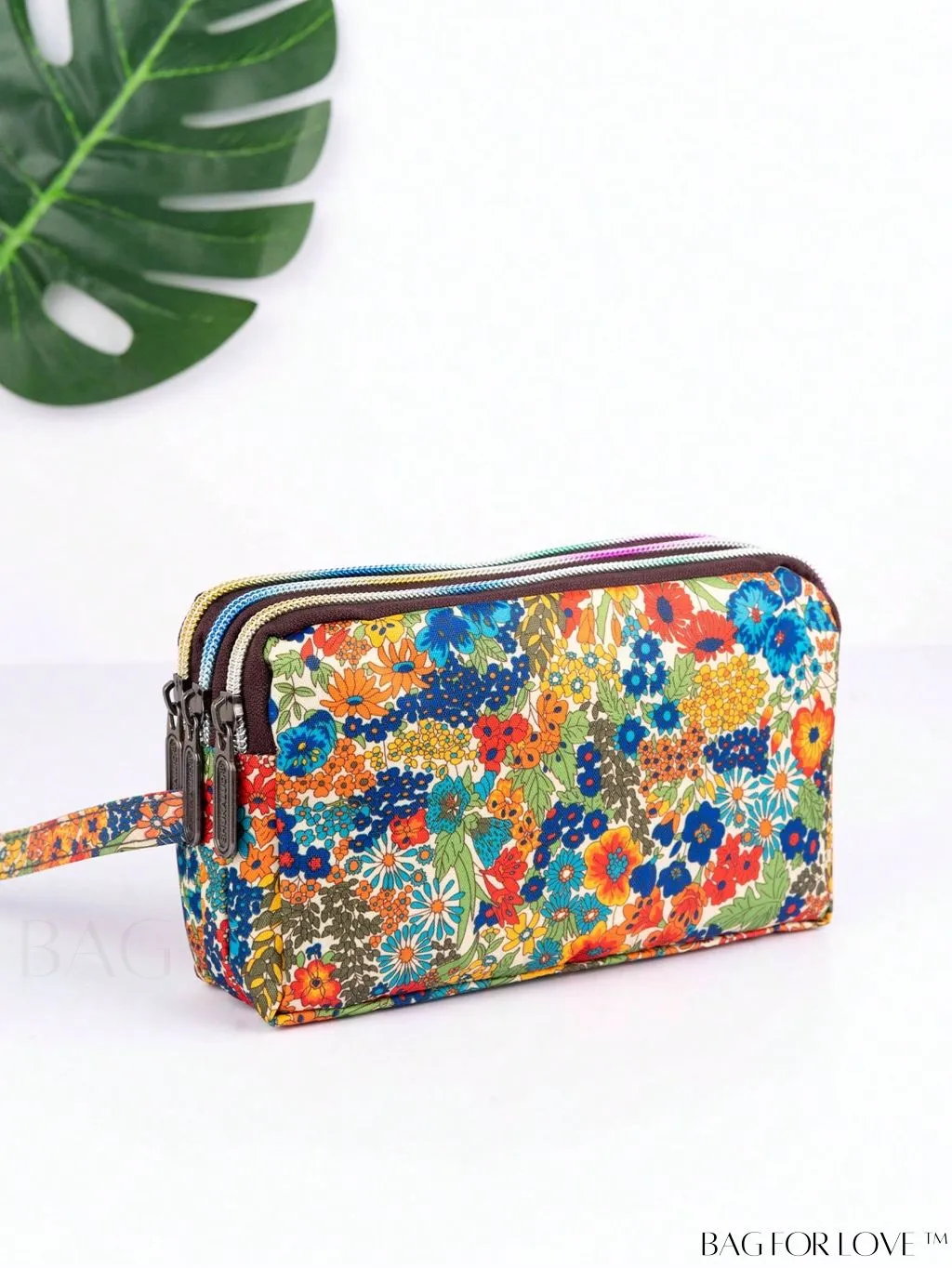 BagForLove - Stylish Floral Print Long Wallet: Waterproof, Zippered & Spacious Coin Purse