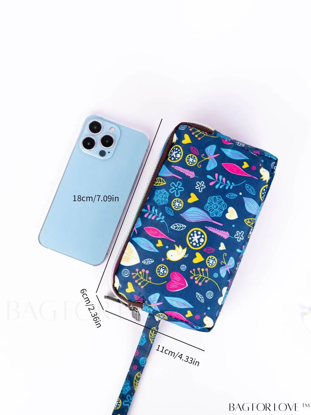 BagForLove - Stylish Floral Print Long Wallet: Waterproof, Zippered & Spacious Coin Purse