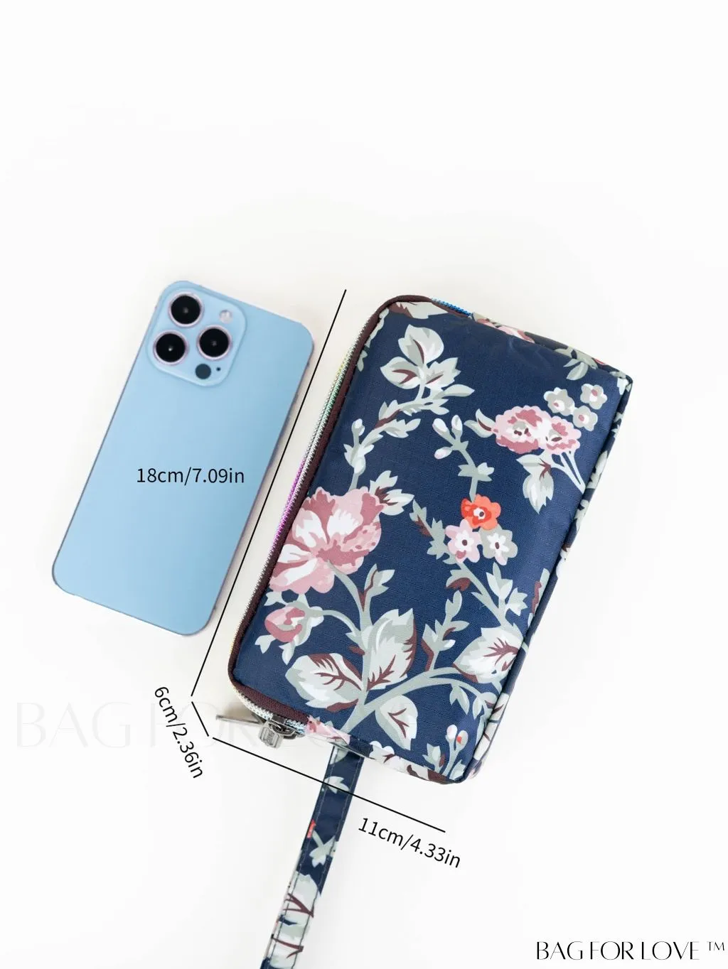 BagForLove - Stylish Floral Print Long Wallet: Waterproof, Zippered & Spacious Coin Purse