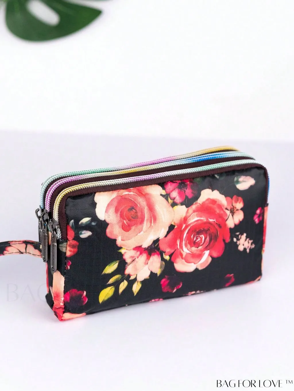 BagForLove - Stylish Floral Print Long Wallet: Waterproof, Zippered & Spacious Coin Purse