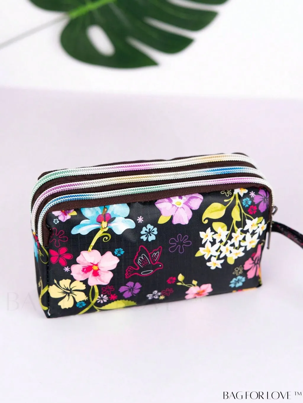 BagForLove - Stylish Floral Print Long Wallet: Waterproof, Zippered & Spacious Coin Purse