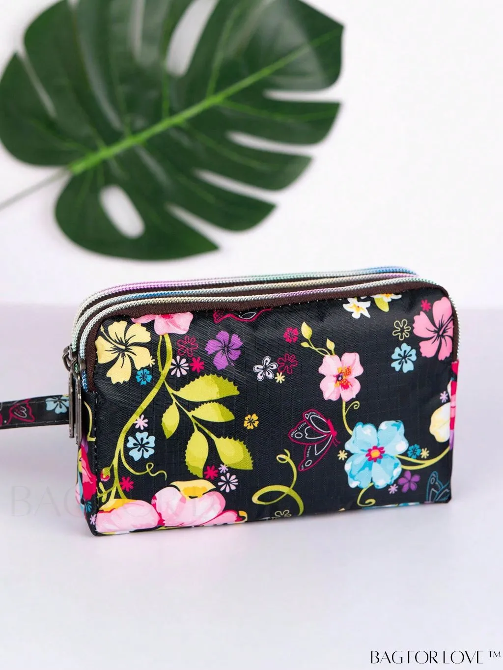 BagForLove - Stylish Floral Print Long Wallet: Waterproof, Zippered & Spacious Coin Purse