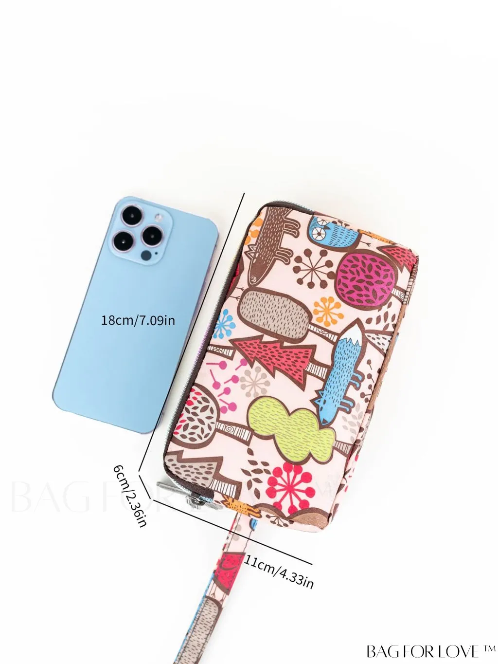 BagForLove - Stylish Floral Print Long Wallet: Waterproof, Zippered & Spacious Coin Purse