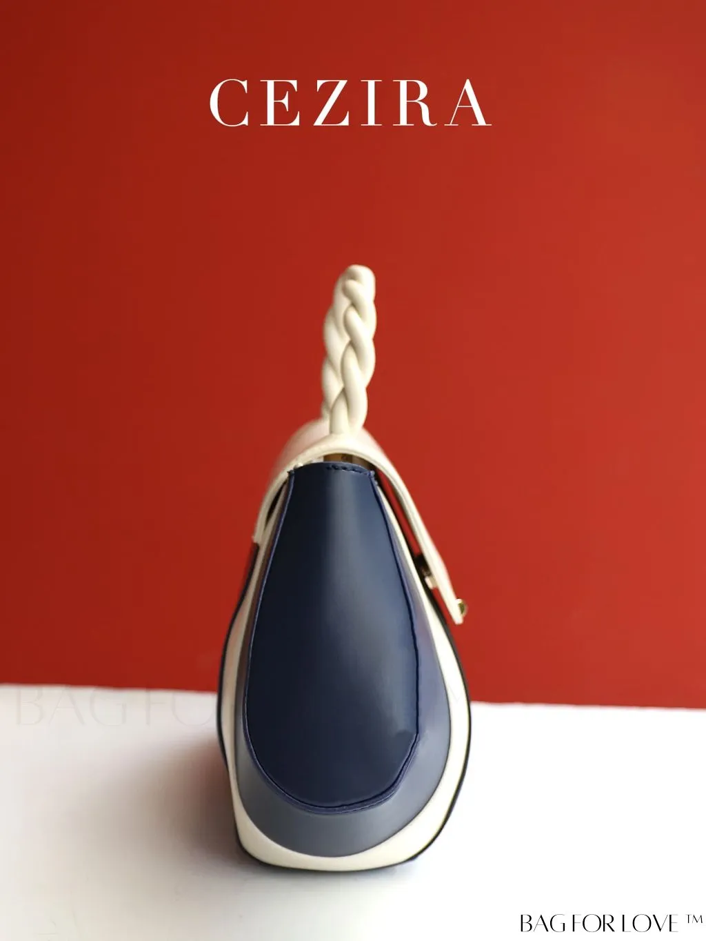 BagForLove - Stylish PU Leather Colorblock Handbag with Novelty Twist Handle - Ideal for Women