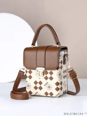 BagForLove - Stylish Rhombus Print Mini Flip Phone Bag
