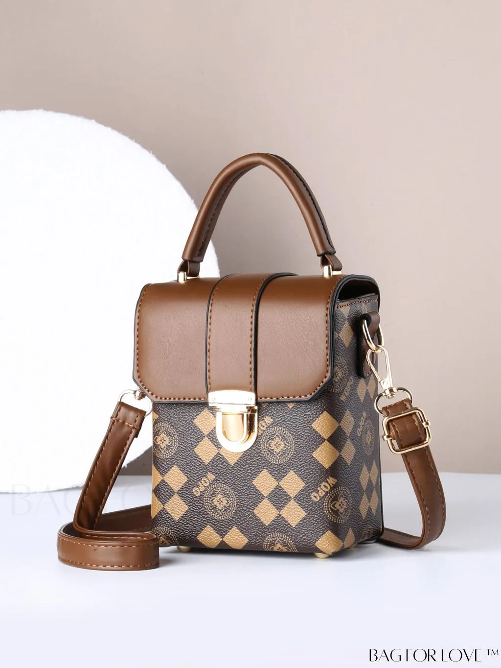 BagForLove - Stylish Rhombus Print Mini Flip Phone Bag
