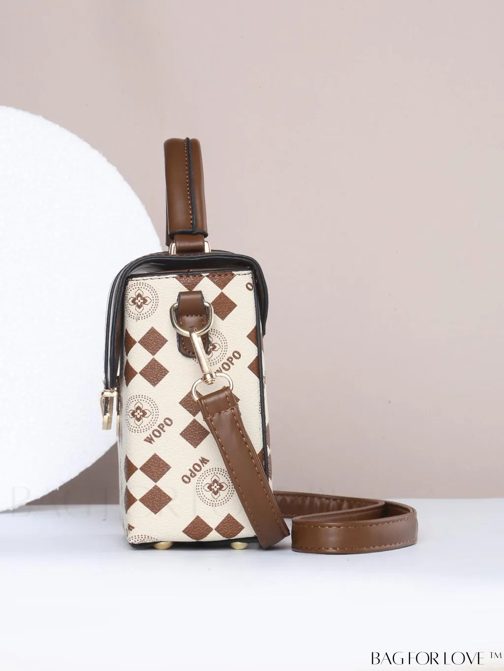 BagForLove - Stylish Rhombus Print Mini Flip Phone Bag