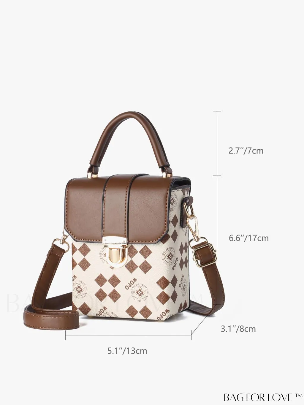 BagForLove - Stylish Rhombus Print Mini Flip Phone Bag