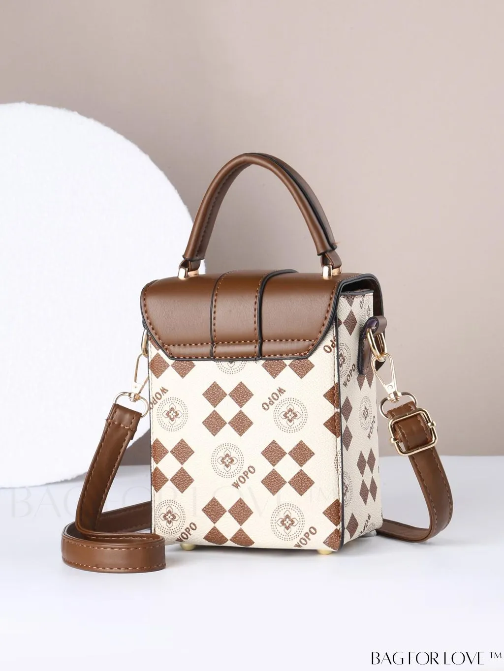 BagForLove - Stylish Rhombus Print Mini Flip Phone Bag