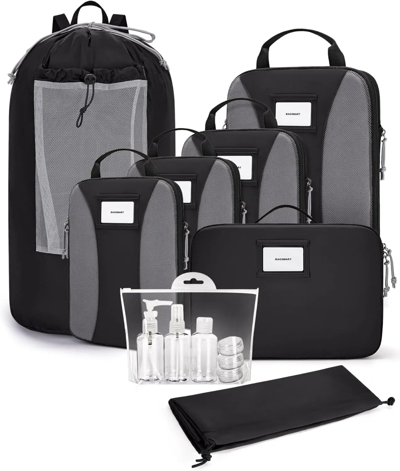 BAGSMART Compression Packing Cubes, 6 PCS Travel Bags Organizer for Luggage, Lightweight Packing Cubes for Travel Essentials