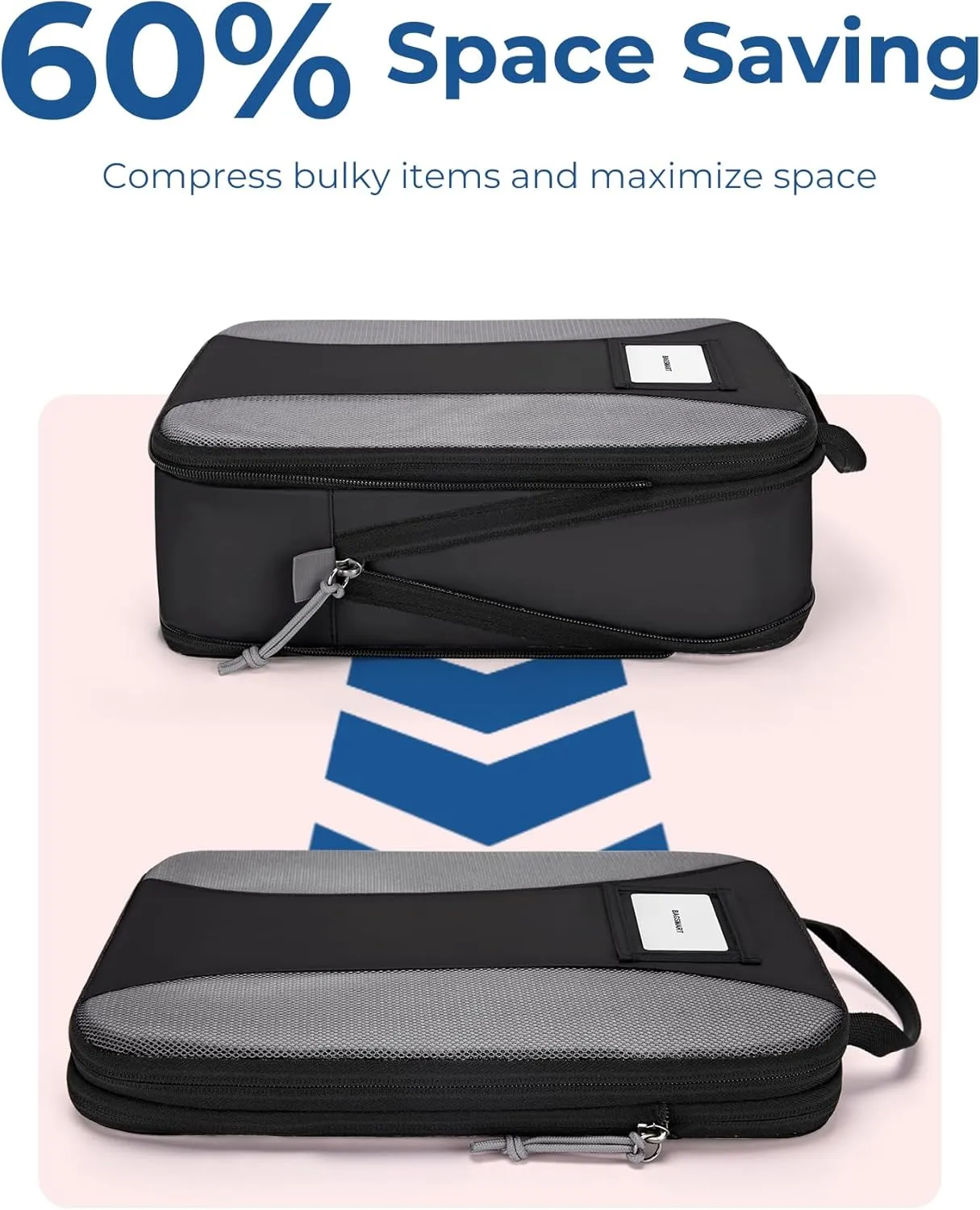 BAGSMART Compression Packing Cubes, 6 PCS Travel Bags Organizer for Luggage, Lightweight Packing Cubes for Travel Essentials