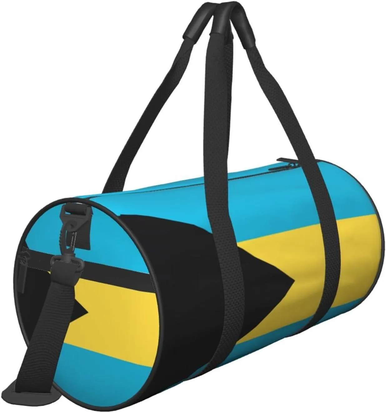 Bahamas Flag Round Travel Duffel Bag Large Capacity Gym Sports Bags for Hiking Vacation Trips