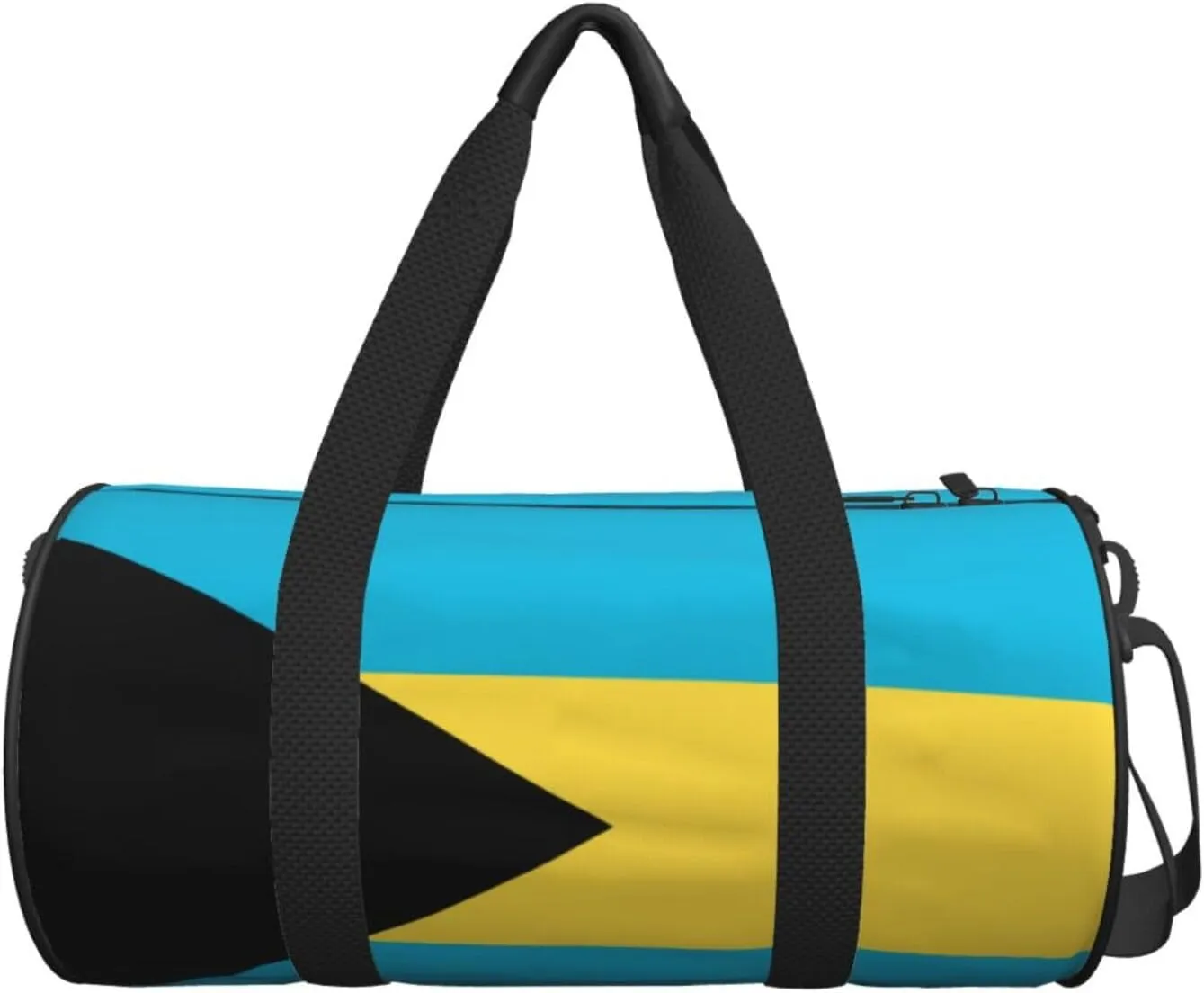 Bahamas Flag Round Travel Duffel Bag Large Capacity Gym Sports Bags for Hiking Vacation Trips