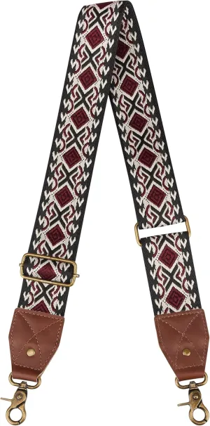 BAKKO Crossbody Strap Full Grain Leather Ends Brass Metal Hardware 2" Wide Replacement Shoulder Strap