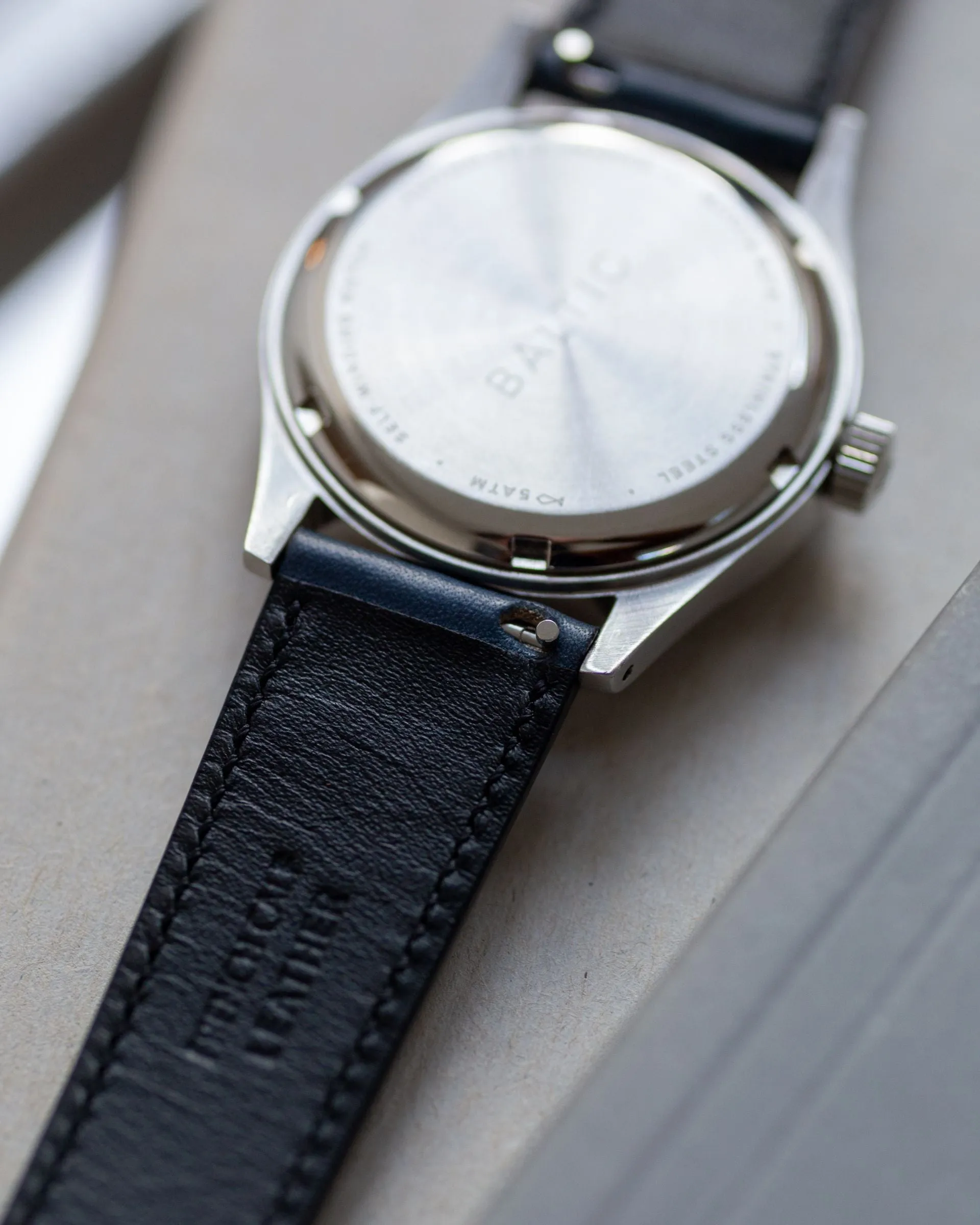 Baltic Stitched Strap - Light Blue Calf Skin