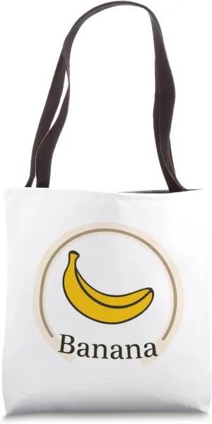 Banana Emblem Minimalistic Tote Bag