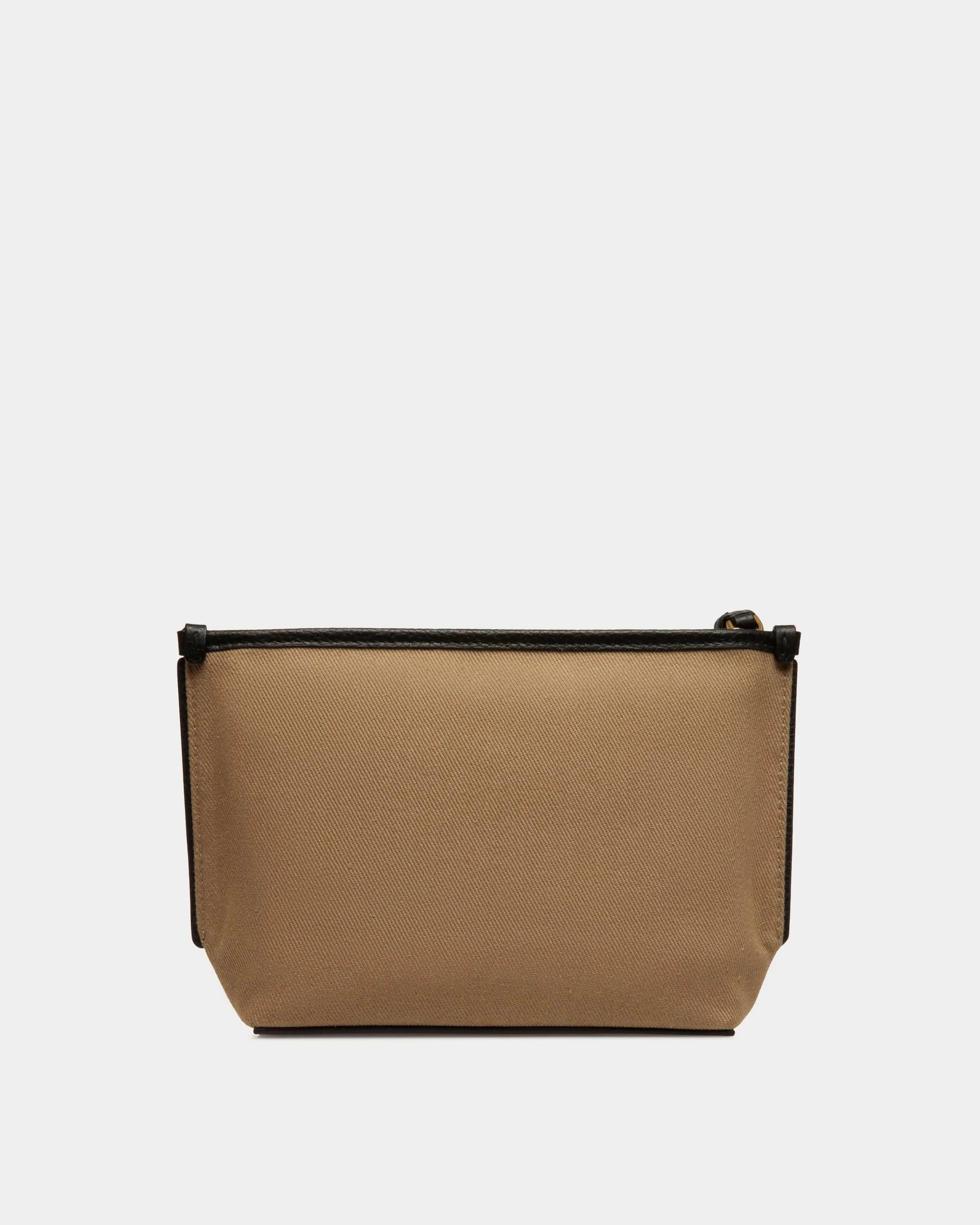 Bar Zipped Pouch in Canvas And Leather