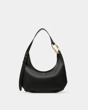 Baroque Hobo Bag In Black Leather