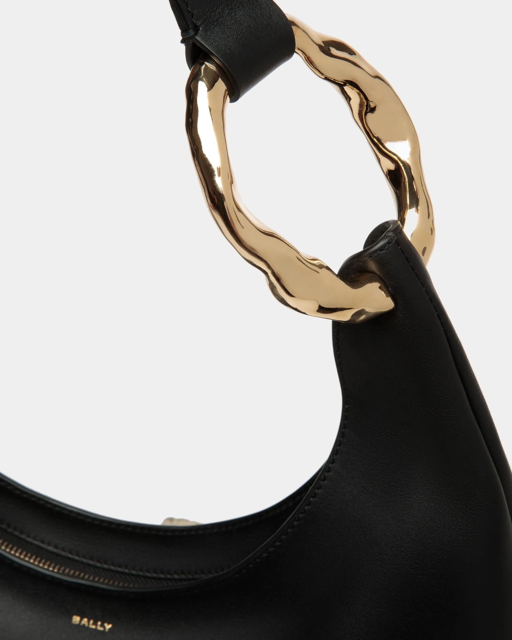 Baroque Hobo Bag In Black Leather