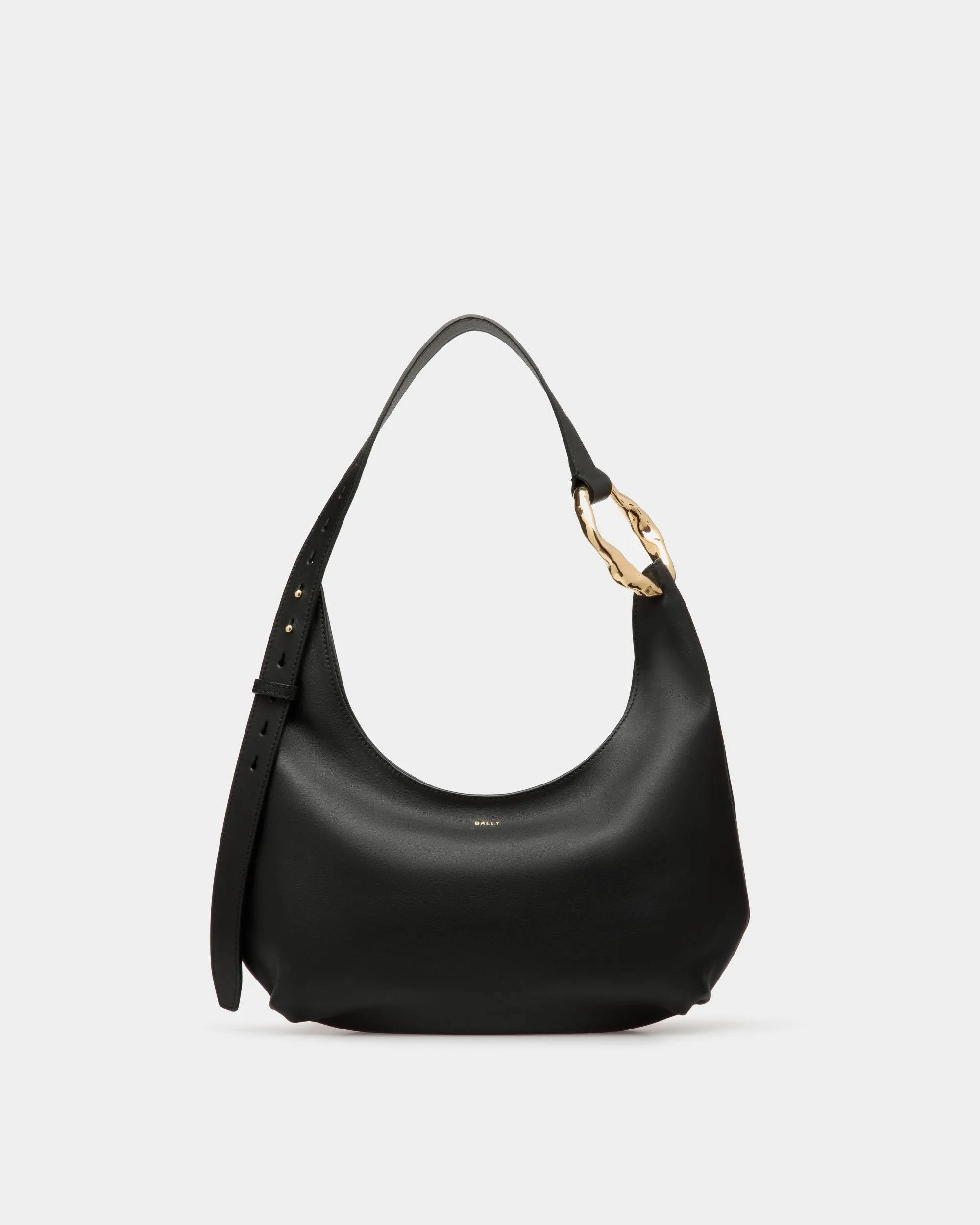 Baroque Hobo Bag In Black Leather