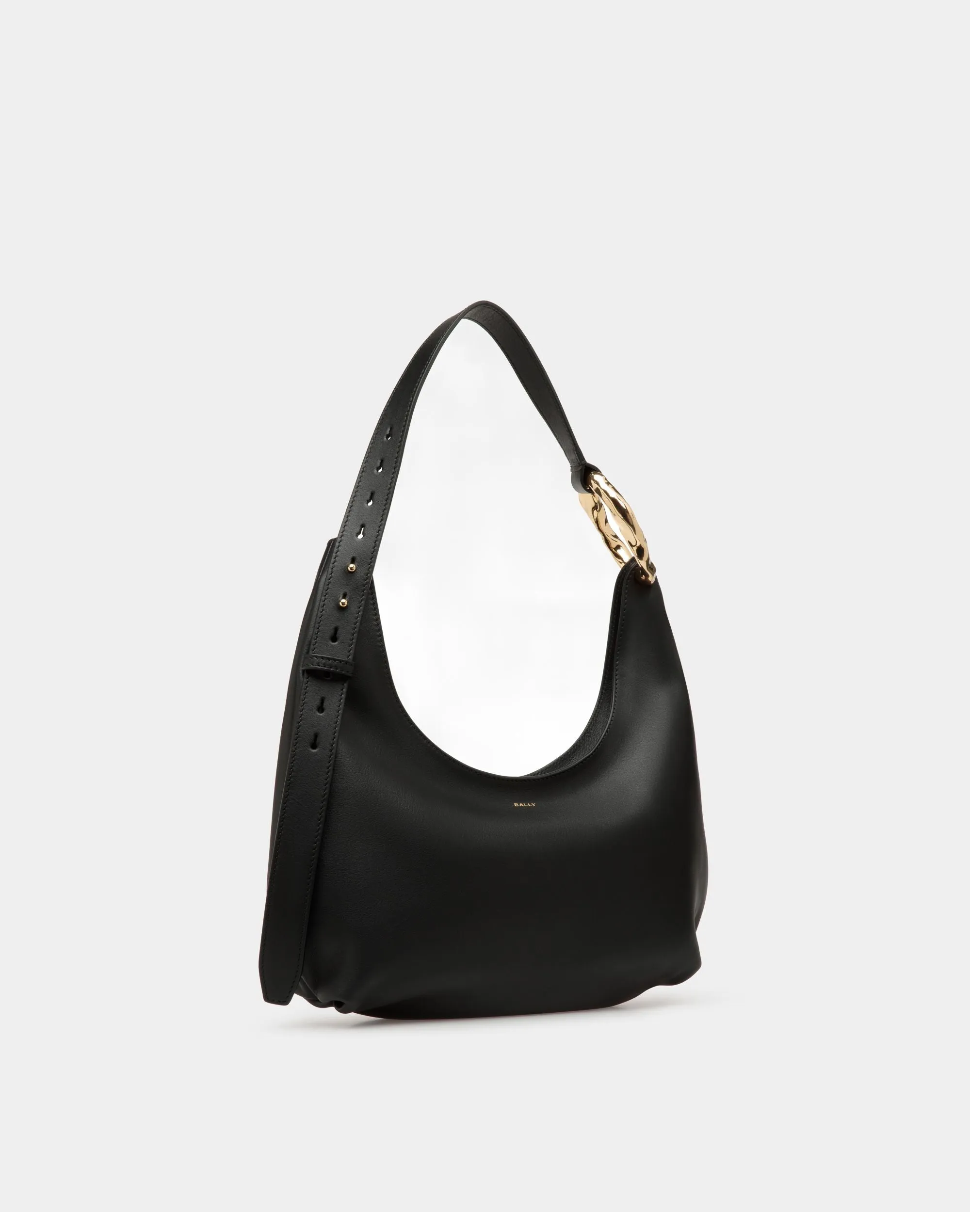 Baroque Hobo Bag In Black Leather