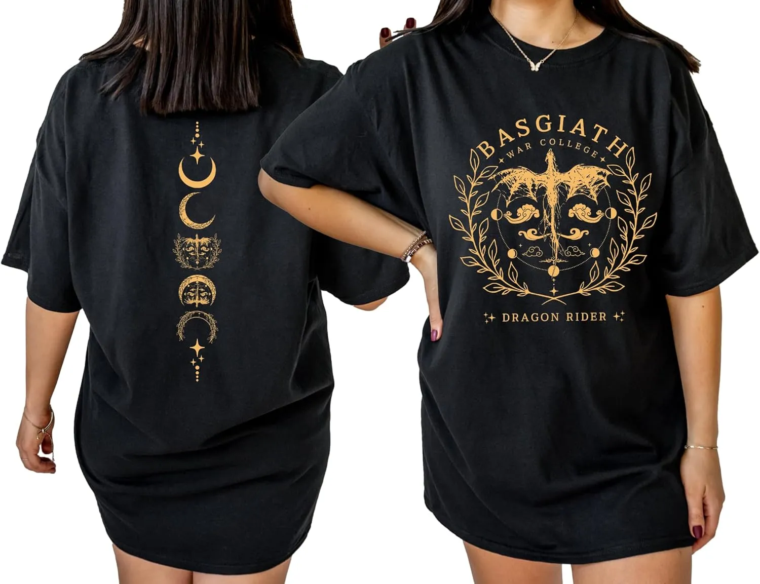 Basgiath War College Shirt - Fourth Wing Book Dragon Rider Rebecca 2 Sided T-Shirt