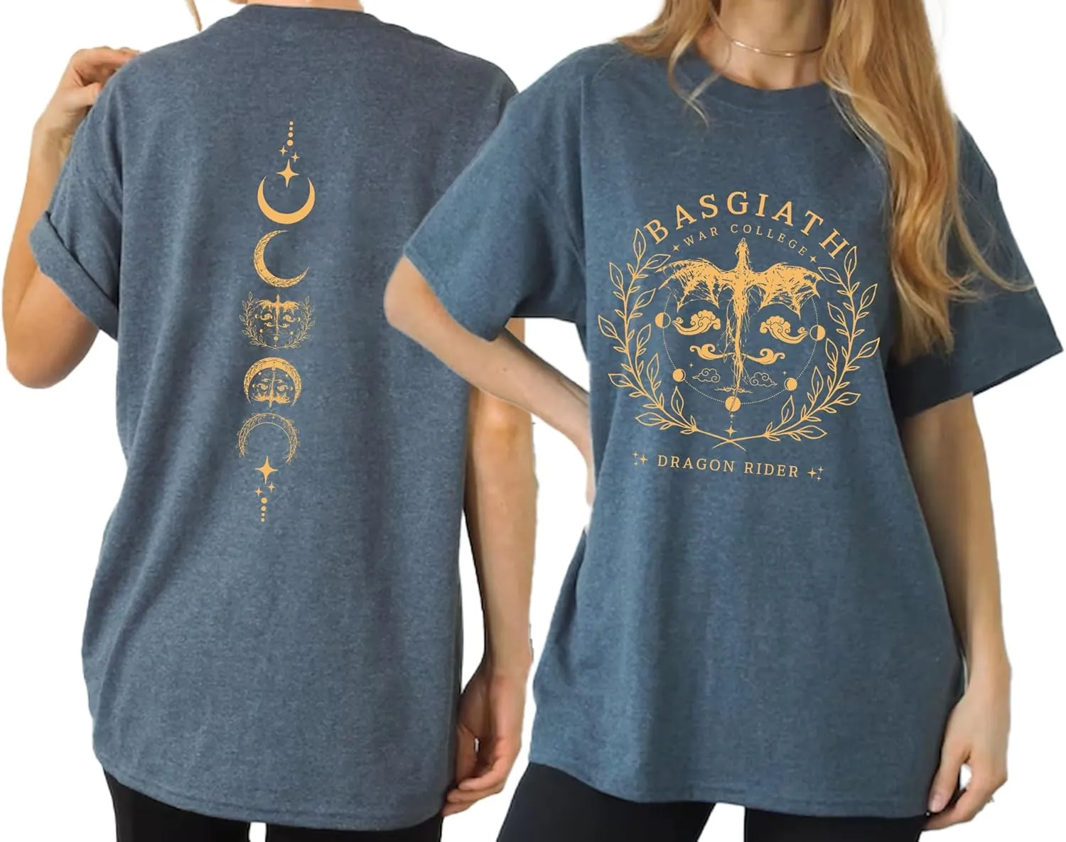 Basgiath War College Shirt - Fourth Wing Book Dragon Rider Rebecca 2 Sided T-Shirt
