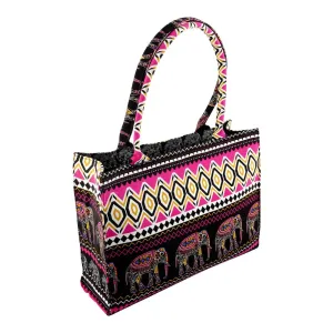 Basix Fab Ele Canvas Tote Handbag, Pink, FAB-07