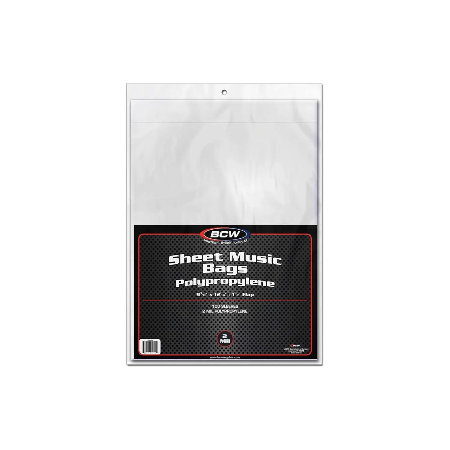 BCW Sheet Music Bags | Archival Quality, Acid-Free, Crystal Clear Polypropylene Bags with 1½ Inch Flap | Protect and Store Collectible Sheet Music and Songbooks | 9 3/8" x 12 1/4