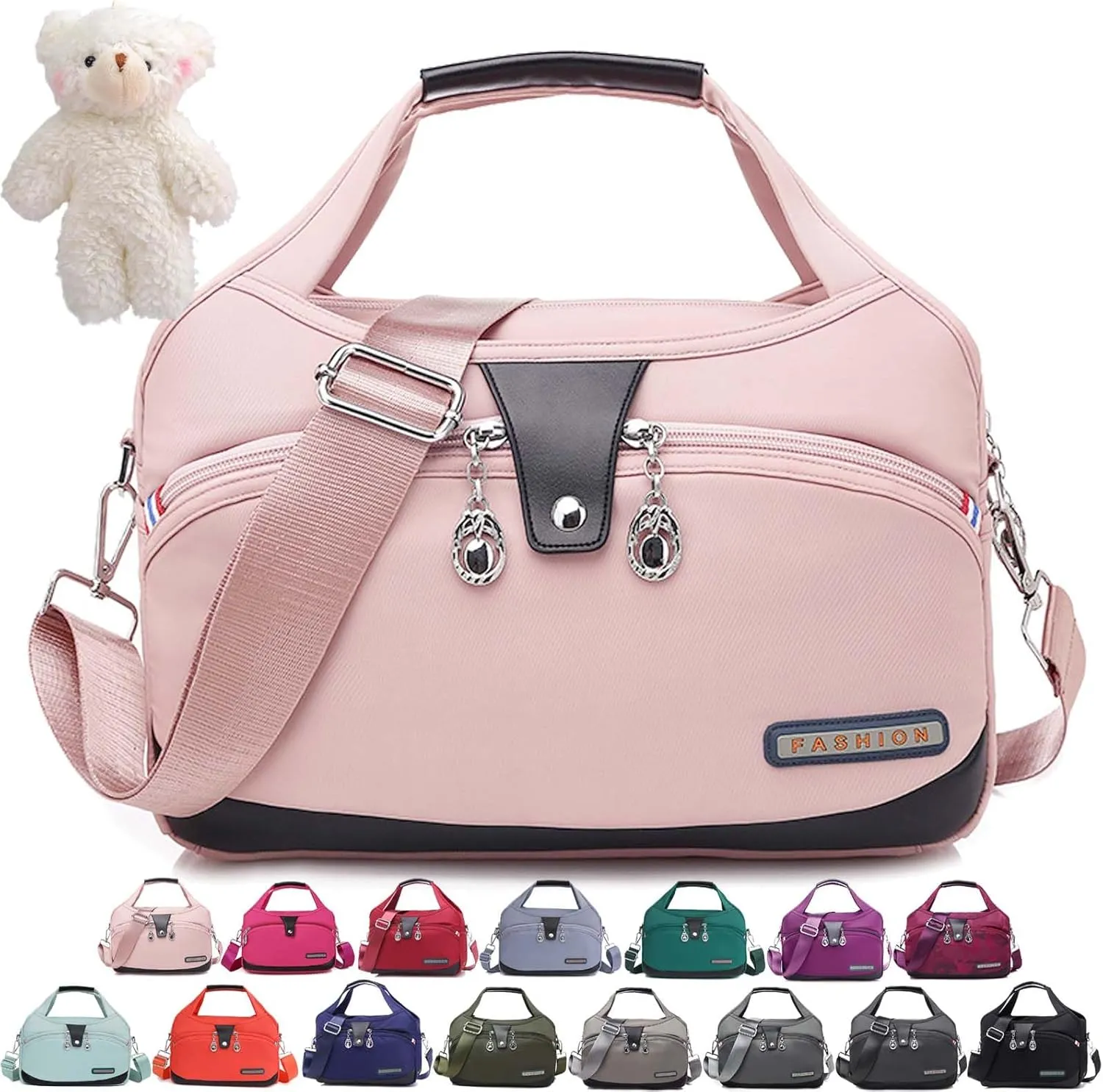 Beautifuldeer Anti Theft Handbag, Fashion Lightweight Messenger Bag, Waterproof Oxford Cloth Satchel, Zipper Multi-Layer