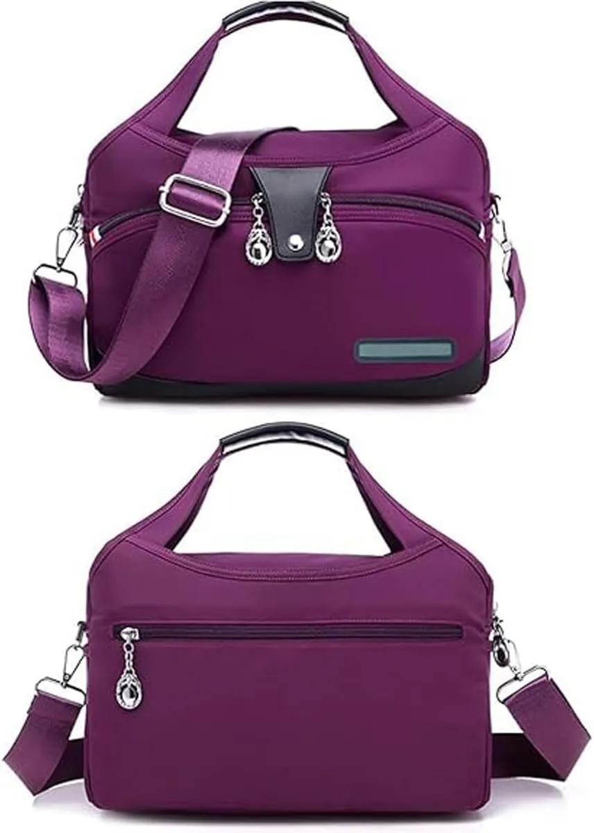 Beautifuldeer Anti Theft Handbag, Fashion Lightweight Messenger Bag, Waterproof Oxford Cloth Satchel, Zipper Multi-Layer