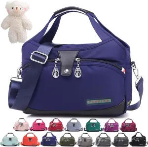 Beautifuldeer Anti Theft Handbag, Fashion Lightweight Messenger Bag, Waterproof Oxford Cloth Satchel, Zipper Multi-Layer