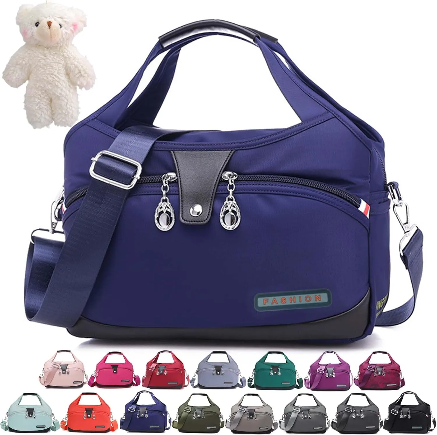 Beautifuldeer Anti Theft Handbag, Fashion Lightweight Messenger Bag, Waterproof Oxford Cloth Satchel, Zipper Multi-Layer