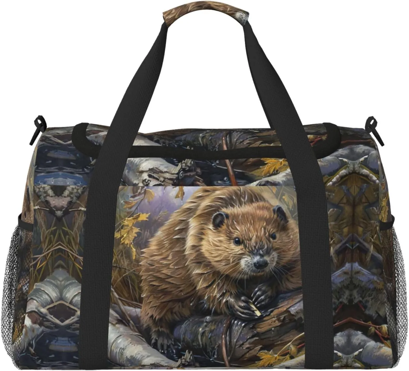 beaver working Print Everyday Use Travel Duffle Bag Large Capacity Travel Bag Stylish Functional Bag
