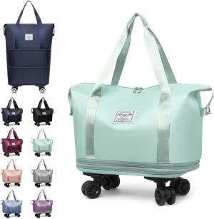 Beente Travel Bags With Wheels - Beente Expandable Travel Bag, 2025 New Large Capacity Bag, Universal Wheel Removable, Camping, Weekend Trips (Green)
