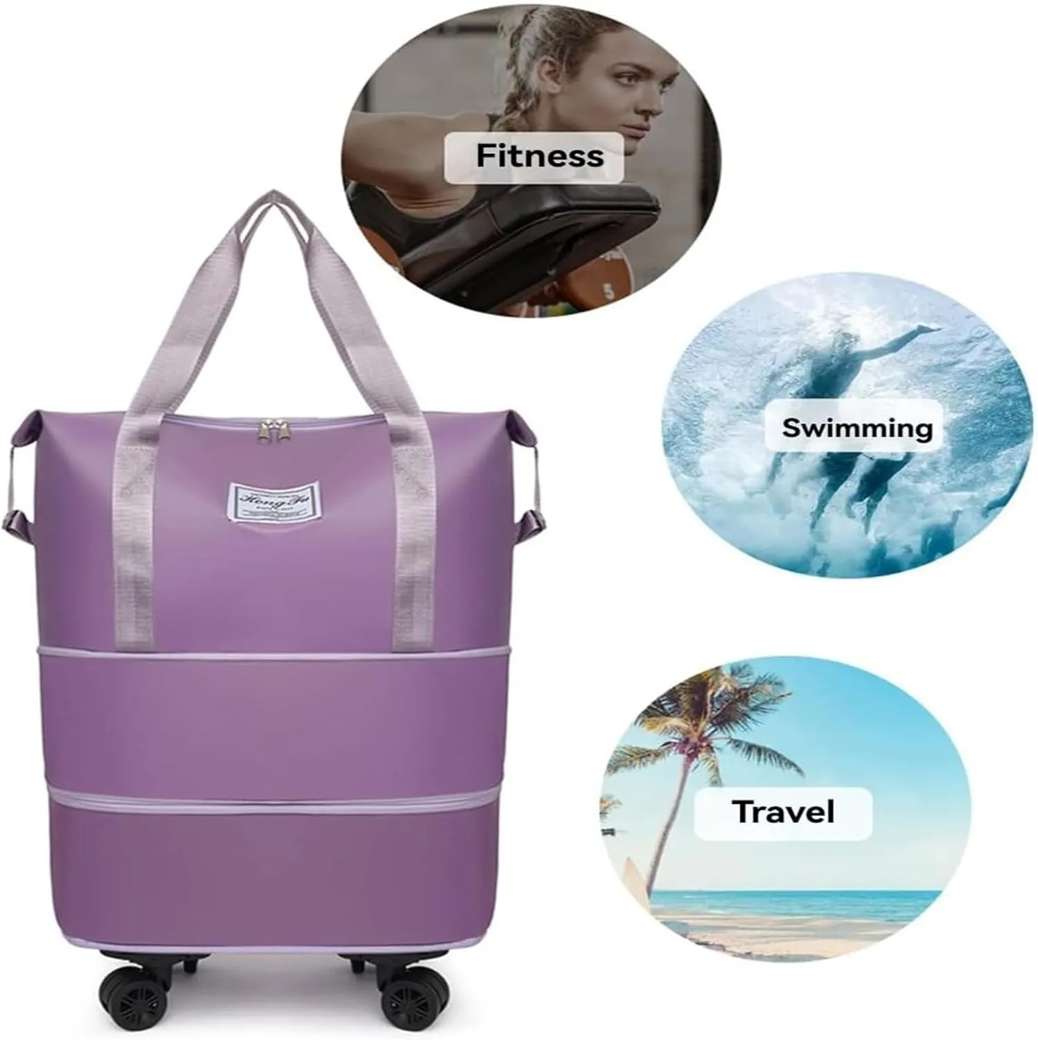 Beente Travel Bags With Wheels - Beente Expandable Travel Bag, 2025 New Large Capacity Bag, Universal Wheel Removable, Camping, Weekend Trips (Green)