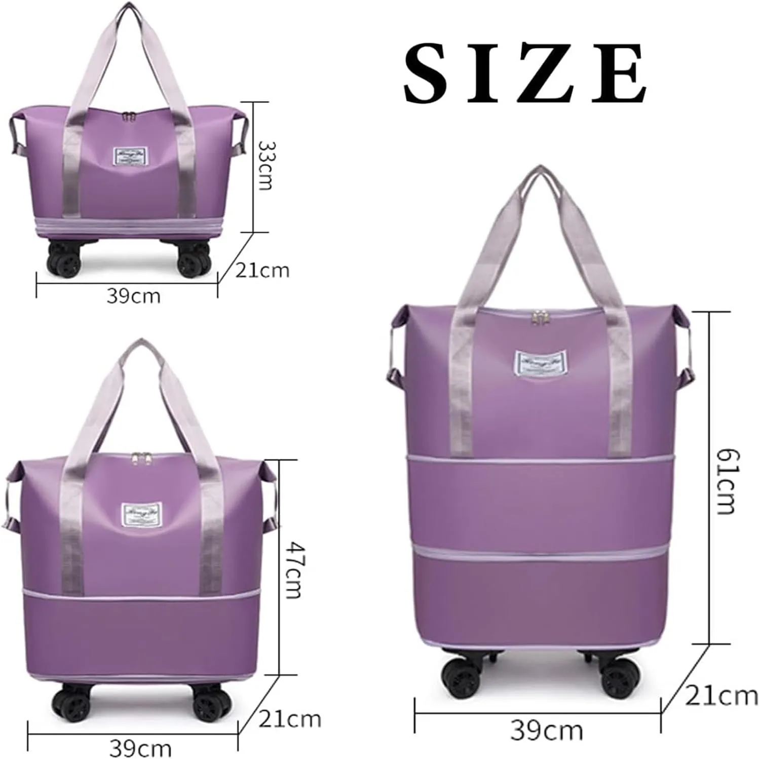 Beente Travel Bags With Wheels - Beente Expandable Travel Bag, 2025 New Large Capacity Bag, Universal Wheel Removable, Camping, Weekend Trips (Green)