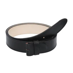 Belt Strap Black Vintage Calf Strap for Detachable Buckle