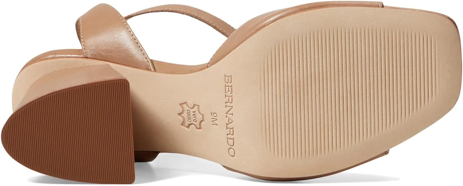 Bernardo Nyack - Heels for Women - Solid Block Heel - Leather Outsole - Ankle Strap - Buckle Closure