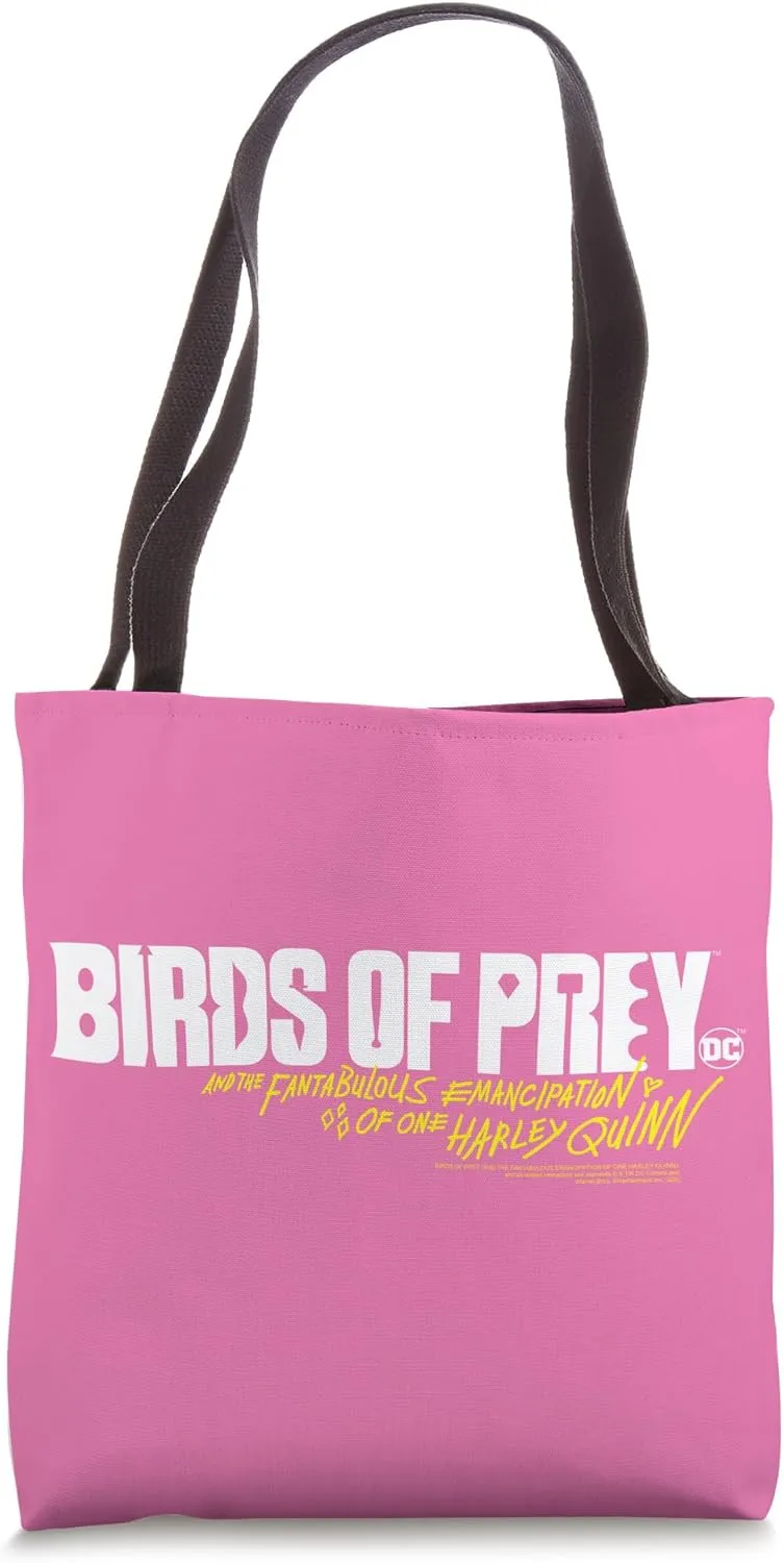 Birds of Prey White and Yellow Horizontal Logo Tote Bag