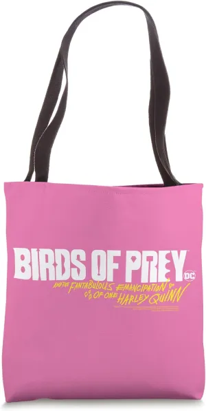 Birds of Prey White and Yellow Horizontal Logo Tote Bag
