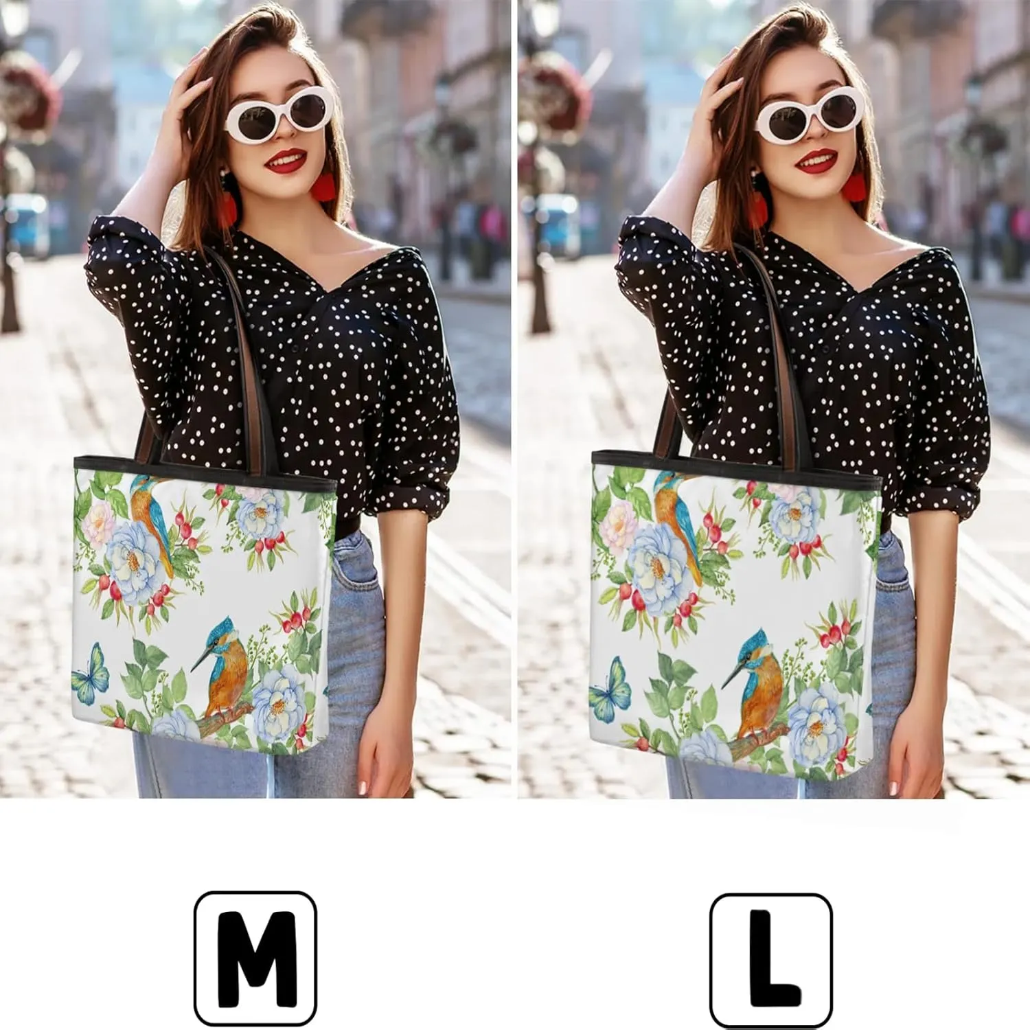Birds Pomegranates Flowers Tote Bag for Women Womens Handbags Tote Bag for Work Shopping Travel Beach