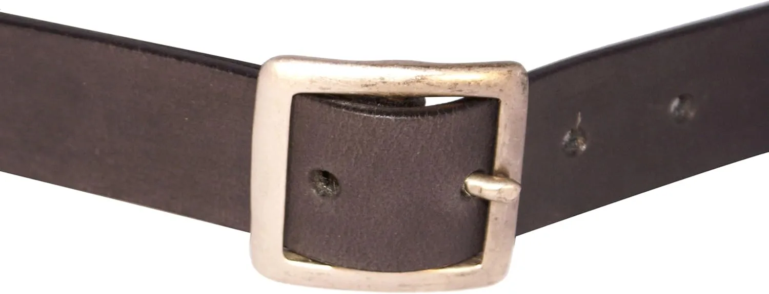 Bison Designs Full Grain Water Buffalo Leather 32mm Standard Leather Belt with Dull Silver Buckle