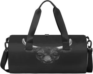 Black Cow Sports Duffel Bag, Gym Tote Bag Waterproof Weekender Travel Bag for Overnight Travel Luggage Workout Women Men