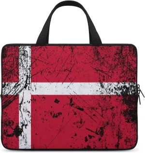 Black Grunge Texture Denmark Laptop Bag Laptop Case Computer Messenger Bag with Adjustable Shoulder Strap