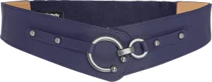 BlackButterfly Wide Elastic Stretch Retro Metal Interlock Buckle Belt