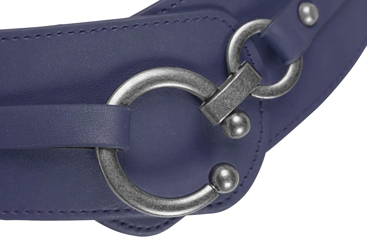 BlackButterfly Wide Elastic Stretch Retro Metal Interlock Buckle Belt